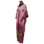 Dn588 Women's Kaftan Loose Fit Tunic Dress Sequin Floral Maxi Dress (9)