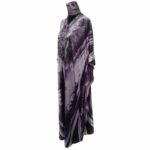 Dn599 Blt 001 Purple Loose Fit Kaftan Tunic Holiday Dress Beach Cover Up Dubai Abaya Free Head Scarf (2)