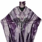 Dn599 Blt 001 Purple Loose Fit Kaftan Tunic Holiday Dress Beach Cover Up Dubai Abaya Free Head Scarf (5)