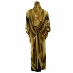 Dn599 Blt 002 Bright Gold Loose Fit Kaftan Tunic Holiday Dress Beach Cover Up Dubai Abaya Free Head Scarf (9)