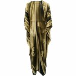 Dn599 Blt 003 Light Gold Loose Fit Kaftan Tunic Holiday Dress Beach Cover Up Dubai Abaya Free Head Scarf (10)