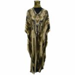 Dn599 Blt 003 Light Gold Loose Fit Kaftan Tunic Holiday Dress Beach Cover Up Dubai Abaya Free Head Scarf (13)