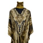Dn599 Nstrngl.gold Light Gold Loose Fit Kaftan Tunic Holiday Dress Beach Cover Up Dubai Abaya Free Head Scarf 191830 (14)