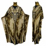 Dn599 Nstrngl.gold Light Gold Loose Fit Kaftan Tunic Holiday Dress Beach Cover Up Dubai Abaya Free Head Scarf 191830 (8)