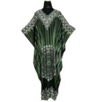 Dn700 Women's Kaftan Loose Fit Tunic Dress Sequin Floral Maxi Dress(13)