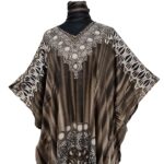 Dn700 Women's Kaftan Loose Fit Tunic Dress Sequin Floral Maxi Dress(6)