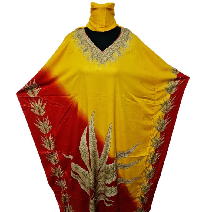 Dn997 Yelrd Loose Fit Kaftan Tunic Holiday Dress Beach Cover Up Dubai Abaya Free Head Scarf 223832 (4)