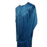 Emrtshintwn 003 Custom Made Emirate Men's Royal Blue Long Sleeve Thobe Jubba Dishdasha Shintwn 003 2pcs (4)