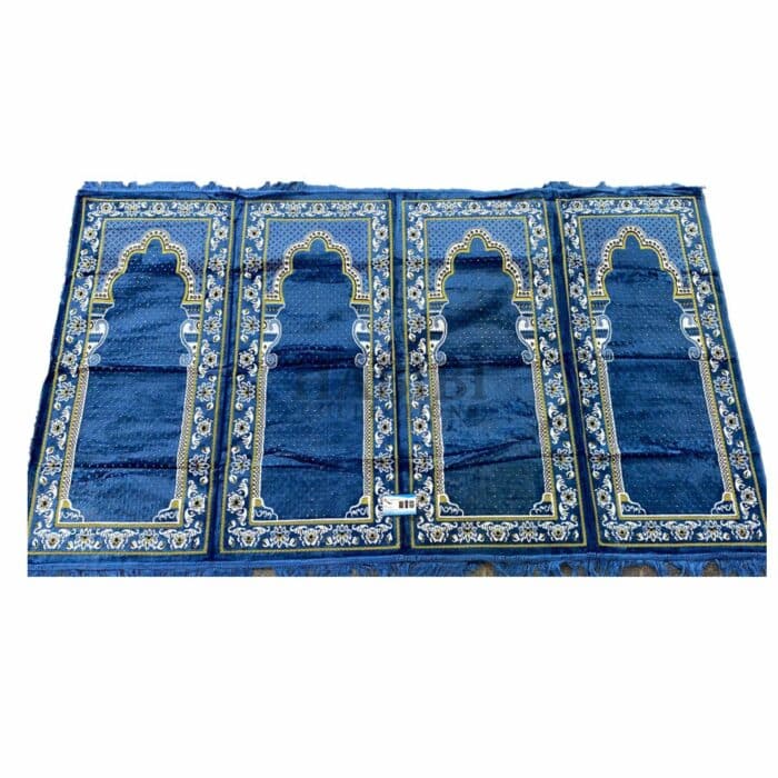 Extra Large Green Blue Brown Turkish Islamic Rug Prayer Mat Musallah Janamaaz (4 People) (1)