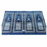 Extra Large Green Blue Brown Turkish Islamic Rug Prayer Mat Musallah Janamaaz (4 People) (2)