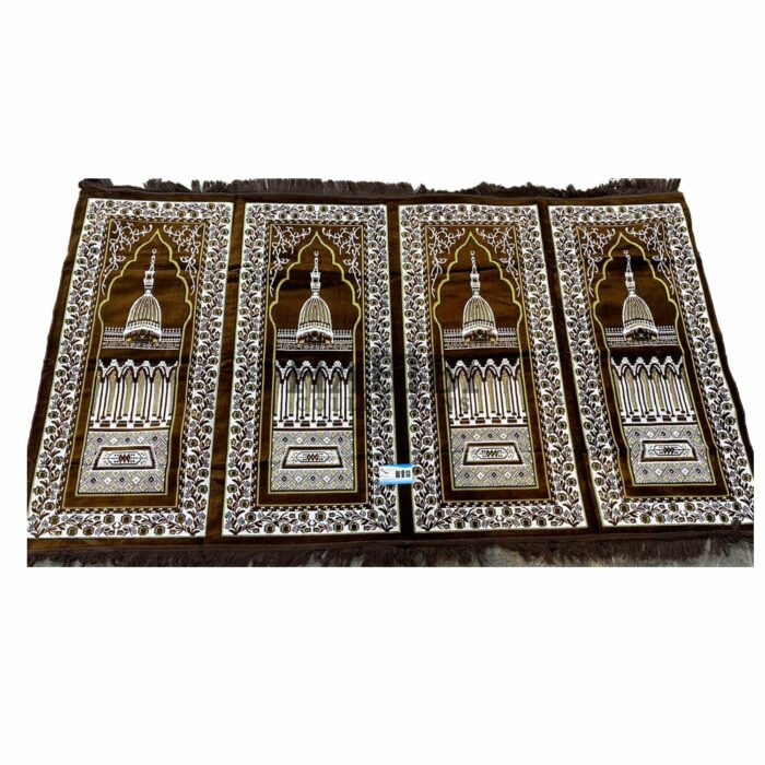 Extra Large Green Blue Brown Turkish Islamic Rug Prayer Mat Musallah Janamaaz (4 People) (3)