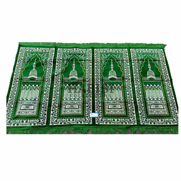 Extra Large Green Blue Brown Turkish Islamic Rug Prayer Mat Musallah Janamaaz (4 People) (4)