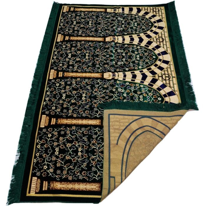 Extra Large Maroon Grey Green Brown Beige Islamic Prayer Mat Musallah Janamaaz (4 People) (6)