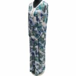 Women's Blue Sequin Kaftan Floral Striped Pattern