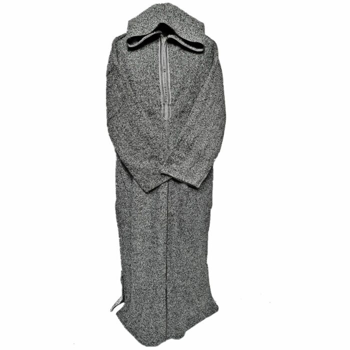 Gryspwrm 001 Grey Thick Super Warm Moroccan Winter Wool Thobe Jubba Djellaba (14)