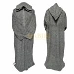 Gryspwrm 001 Grey Thick Super Warm Moroccan Winter Wool Thobe Jubba Djellaba (18)
