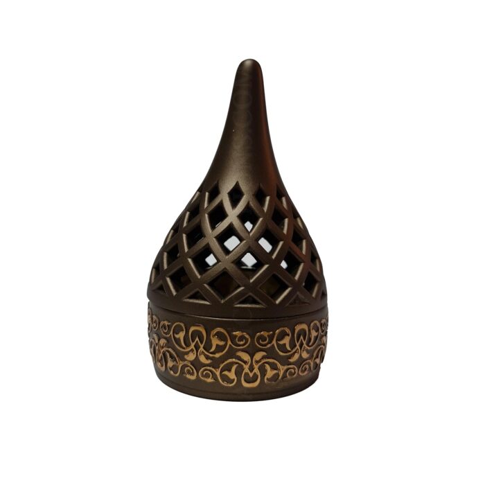 H612blk Champagne Ceramic Incense Bakhoor Burner, Burner High Quality Magnetic Top Black Pic1 (6)