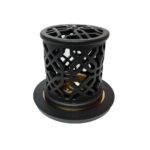 H7506 Ceramic Incense Bakhoor Burner, Black Burner High Quality Magnetic Top Black Pic3