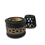 H7522 Ceramic Incense Bakhoor Burner,black Burner High Quality Magnetic Top 155743