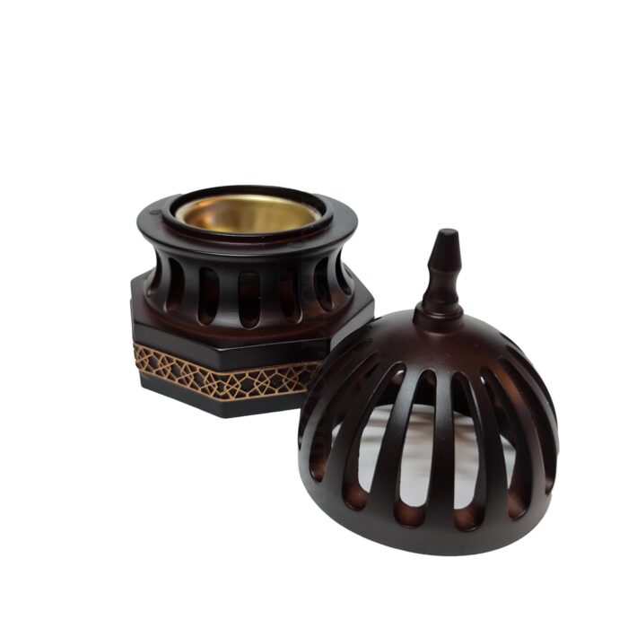 Ha533 Brown Ceramic Incense Bakhoor Burner,mabkhara ,burner High Quality Magnetic Top (1)