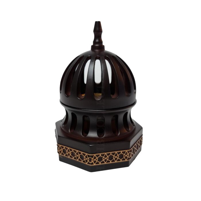 Ha533 Brown Ceramic Incense Bakhoor Burner,mabkhara ,burner High Quality Magnetic Top (2)