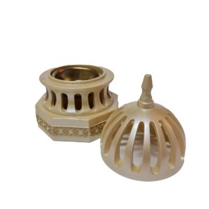 Ha533 Cream Ceramic Incense Bakhoor Burner,mabkhara ,burner High Quality Magnetic Top (2)