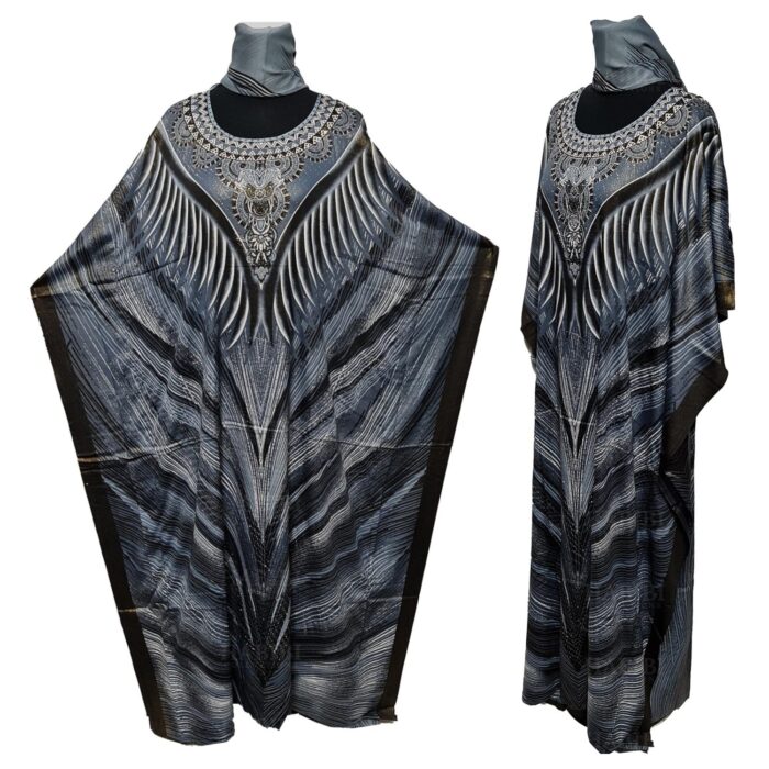 Hariom 1018 Women’s Kaftan Loose Fit Tunic Dress Sequin Floral Maxi Dress