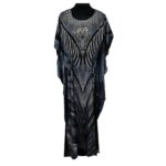 Hariom 1018 Women’s Kaftan Loose Fit Tunic Dress Sequin Floral Maxi Dress 191125