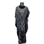 Hariom 1018 Women’s Kaftan Loose Fit Tunic Dress Sequin Floral Maxi Dress 191228