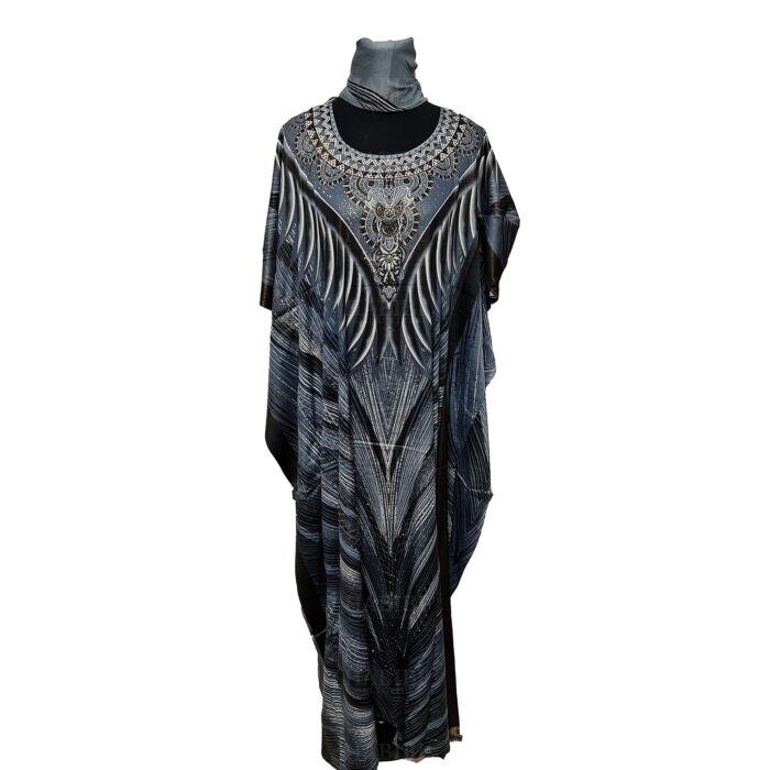 Hariom 1018 Women’s Kaftan Loose Fit Tunic Dress Sequin Floral Maxi Dress 191228
