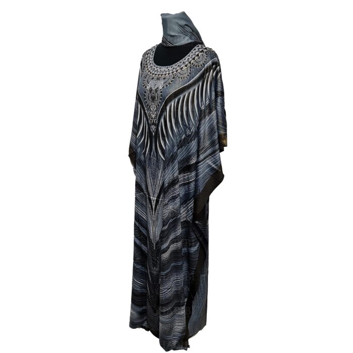 Hariom 1018 Women’s Kaftan Loose Fit Tunic Dress Sequin Floral Maxi Dress 191426
