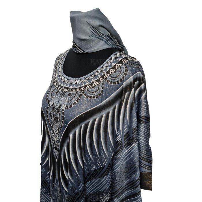 Hariom 1018 Women’s Kaftan Loose Fit Tunic Dress Sequin Floral Maxi Dress 191431