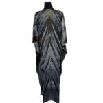 Hariom 1018 Women’s Kaftan Loose Fit Tunic Dress Sequin Floral Maxi Dress 191533