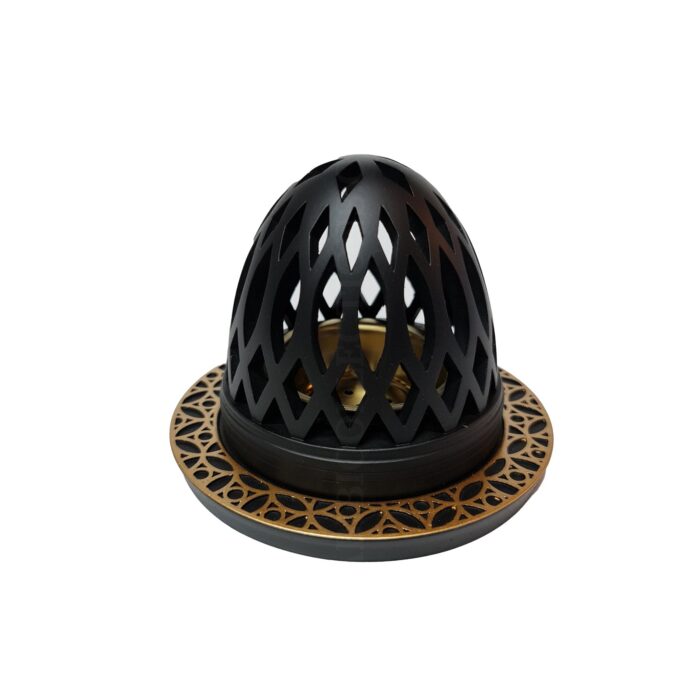 Hc13 Black Ceramic Incense Bakhoor Burner,mabkhara ,burner High Quality Magnetic Top (2)