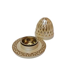 Hc13 Cream Ceramic Incense Bakhoor Burner,mabkhara ,burner High Quality Magnetic Top (1)