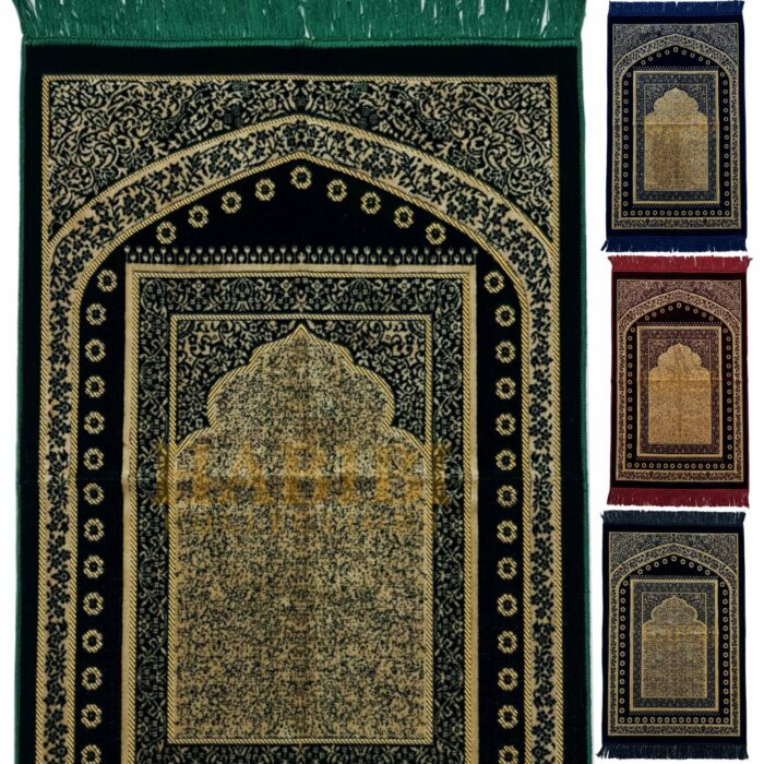 Super Soft Floral Arch Pattern Islamic Prayer Mat Jannamaz Musallah Turkish