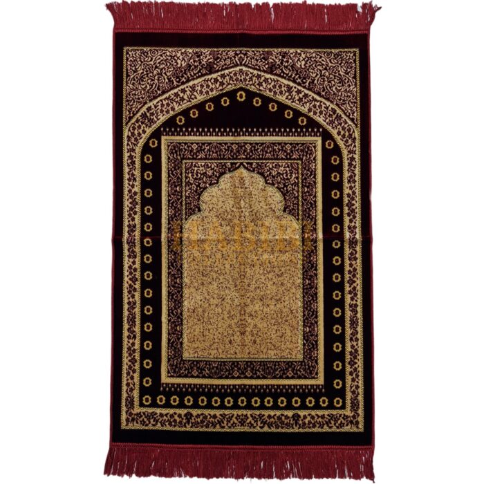 Super Soft Floral Arch Pattern Islamic Prayer Mat Jannamaz Musallah Turkish