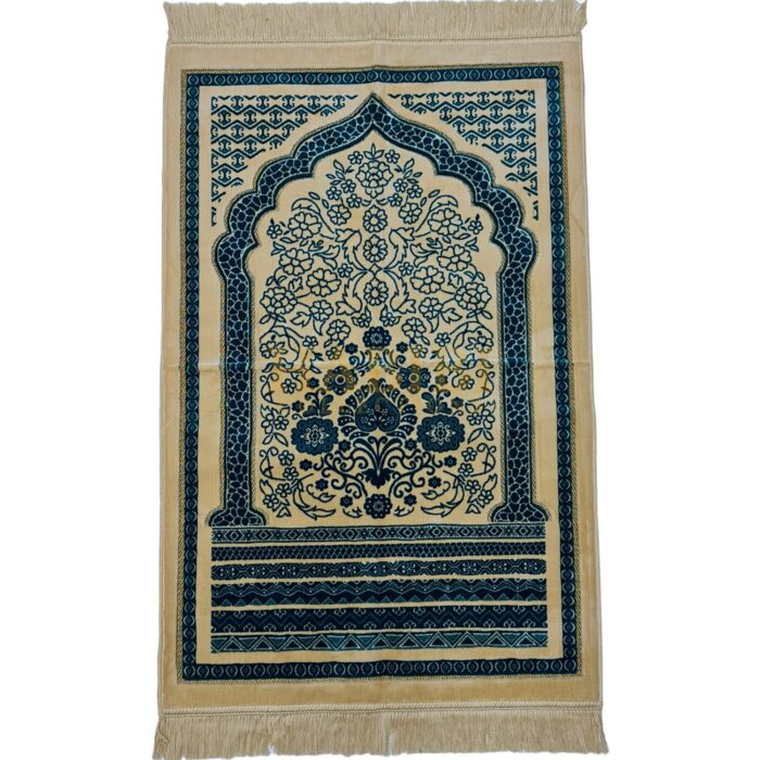 Super Soft Mosaic Floral Islamic Prayer Mat Jannamaz Musallah