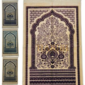 Super Soft Mosaic Floral Islamic Prayer Mat Jannamaz Musallah