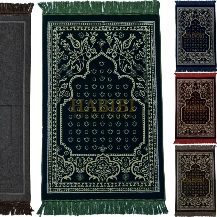 Super Soft Islamic Prayer Mat Floral Shape Jannamaz Musallah Turkish