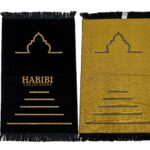 Black Islamic Plain Masjid Stairs Prayer Mat