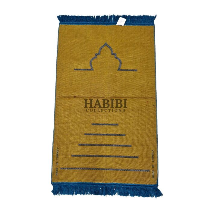 Blue Islamic Plain Masjid Stairs Prayer Mat