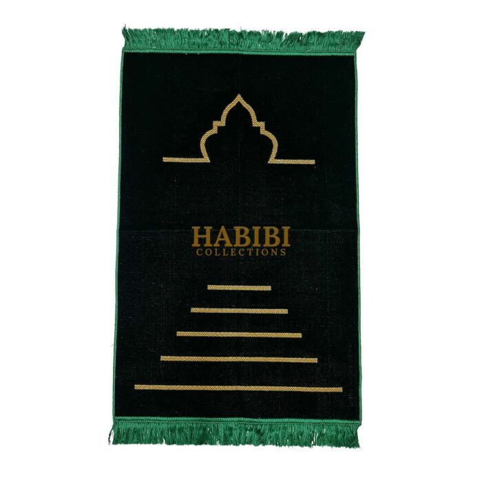 Green Islamic Plain Masjid Stairs Prayer Mat