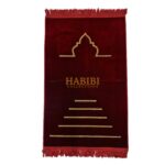 Maroon Islamic Plain Masjid Stairs Prayer Mat