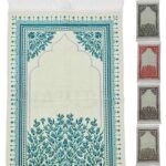 Turkish Off-White Super Soft Islamic Prayer Mat Jannamaz Musalla