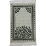 Turkish Off-White Super Soft Islamic Prayer Mat Jannamaz Musalla