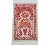 Turkish Super Soft Flower Vase Islamic Prayer Mat Jannamaz Musallah