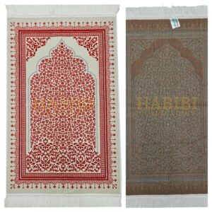 Red Floral Pattern Prayer Mat Musallah Janamaz