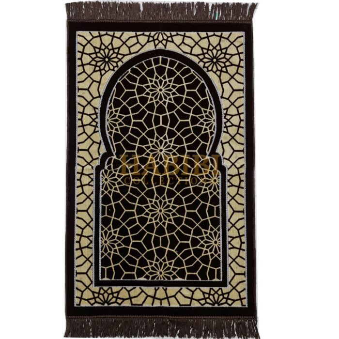 Super Soft Geometric Pattern Islamic Prayer Mat Jannamaz Musallah Turkish