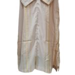 Cotton Men's Moroccan Hooded Long Sleeve Gold Beige Striped Thobe Jubba